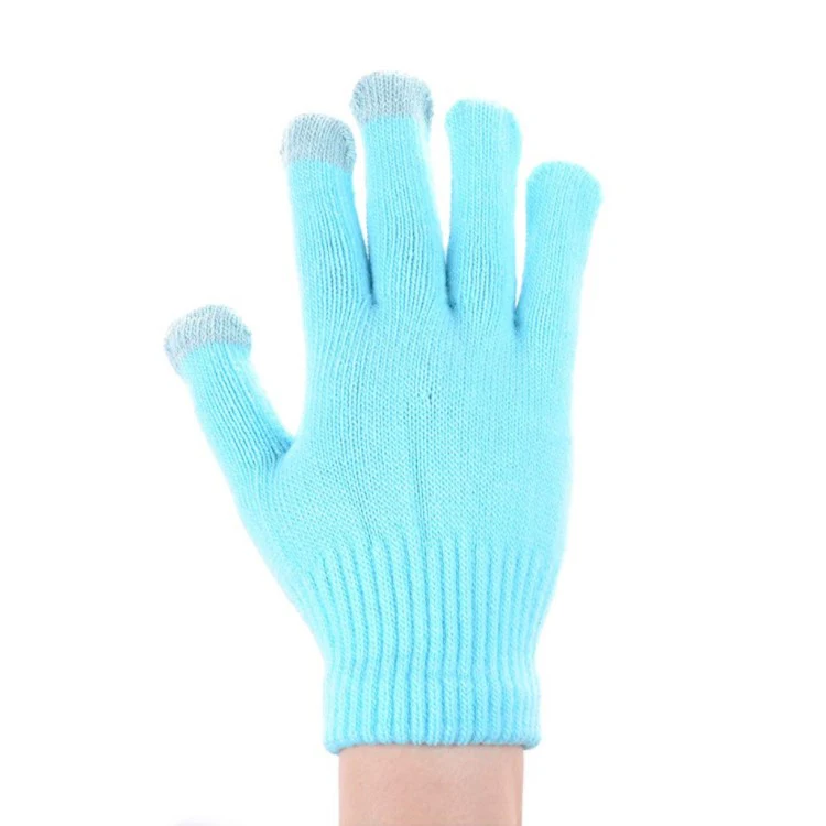 Wholesales cheap acrylic magic knitted gloves for winter ,one sizes fits all, with custom logo