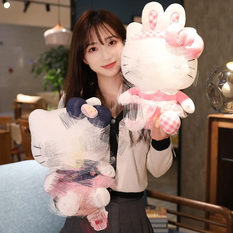Высококачественная оригинальная плюшевая игрушка Sanri розовое животное Hello KT Cat Kitty Рождественский подарок на День Святого Валентина Игрушки для девочек ребенок