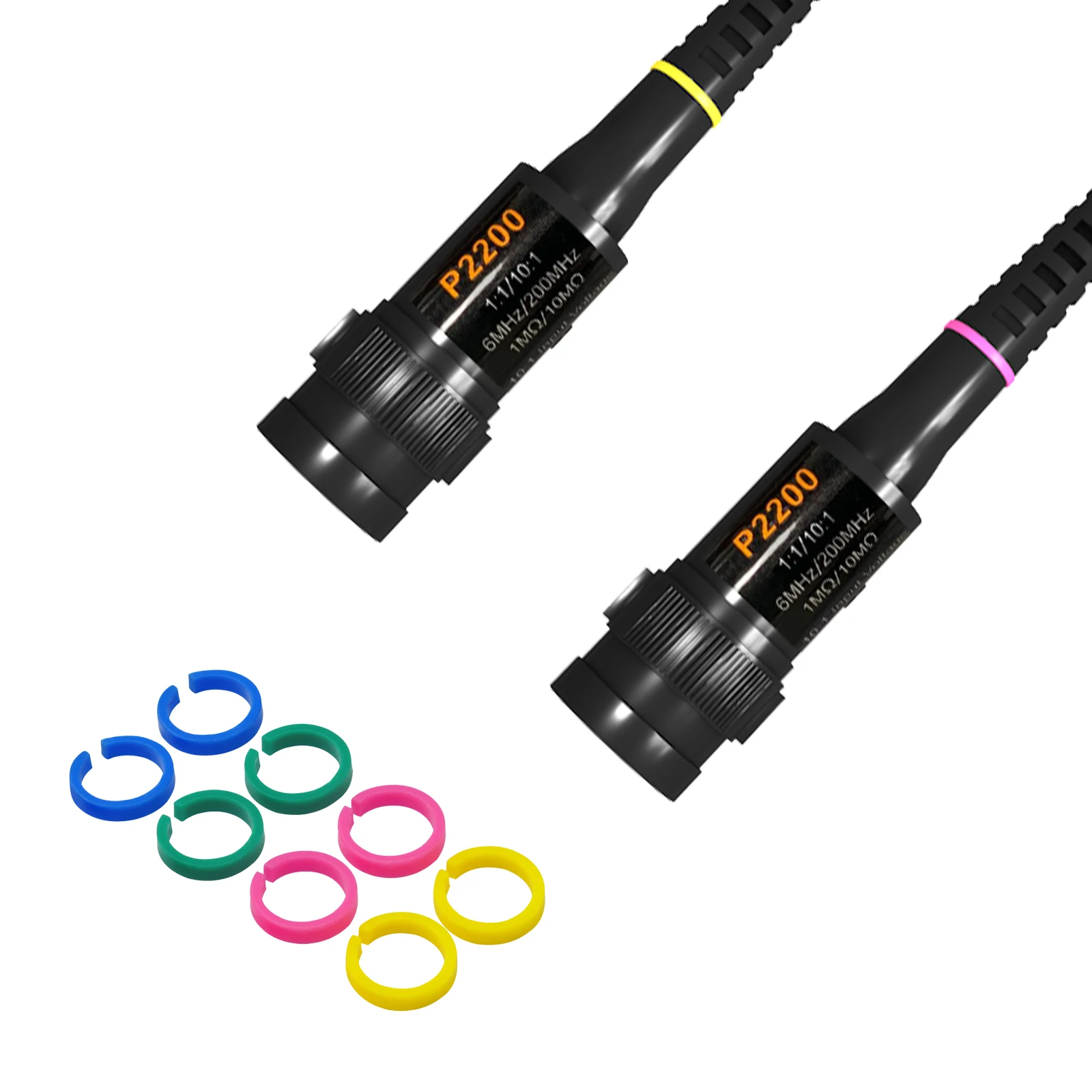 Cleqee P2200 Oscilloscope Clip Probes 200MHz Fully Insulated BNC End Probe with Accessories Kit 1X 10X