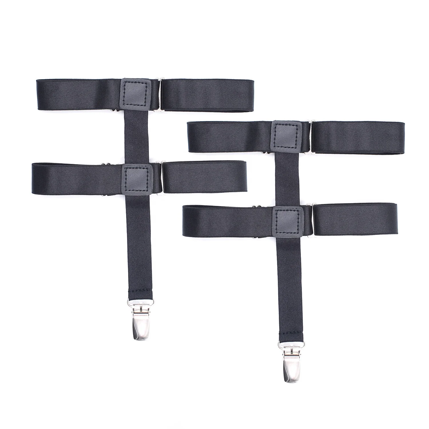 Men Adjustable Socks Stays Leg Thigh Elastic Garter Belt Non slip Locking Clips Keep Shirt Tucked Suspender Garters Strap