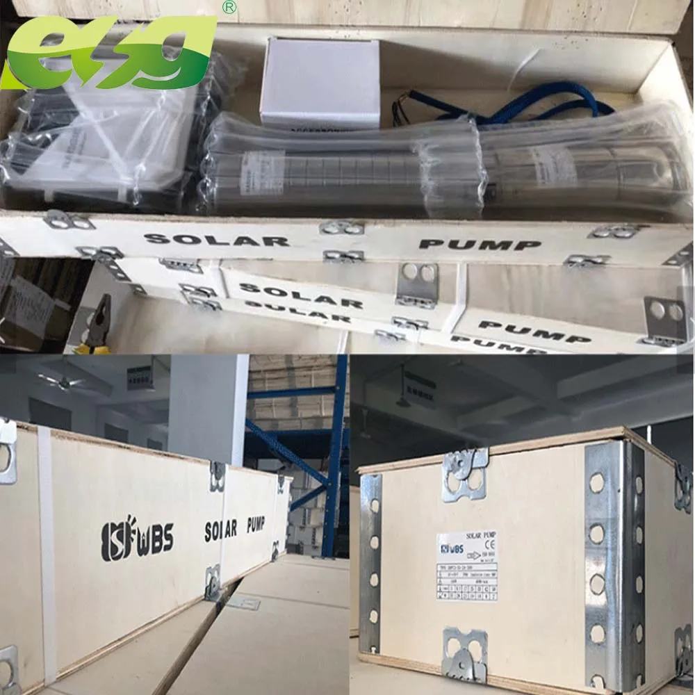 ESG 100m head  for irrigation solar water pump 3 Inch  DC 36v 210w solar water pump with panel