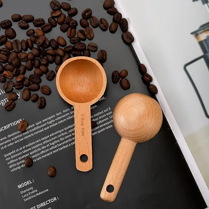 Small wood 15gram scoop black walnut coffee tea measuring 10gram coffee wooden scoop spoon