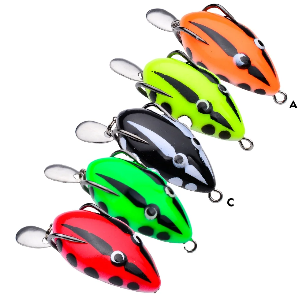 Willfishing 40mm 5g  Wholesale Frog Lures Top water Soft Frog Fishing Lures With BKK Double Hook