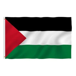 New Custom Logo Design 3x5Ft 90x150cm Digital Printing 100% Polyester Red Black Green Palestine National Country Flag