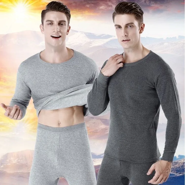 Custom Wholesale Cheap Mens 2pcs Keep Warm Fleece Long Johns Autumn Winter Thick Thermal Clothing Thermal Underwear from Yiwu