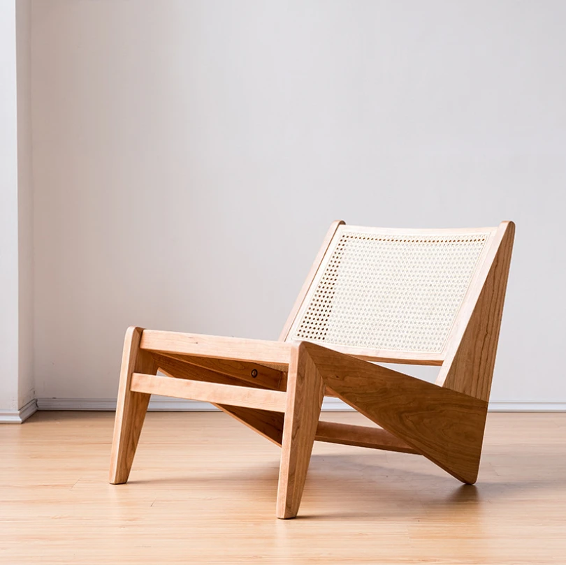 2021 Living Room Furniture Leisure Kangaroo Armchair Solid Cherry Wood Dining Modern Rattan Garden Chairs