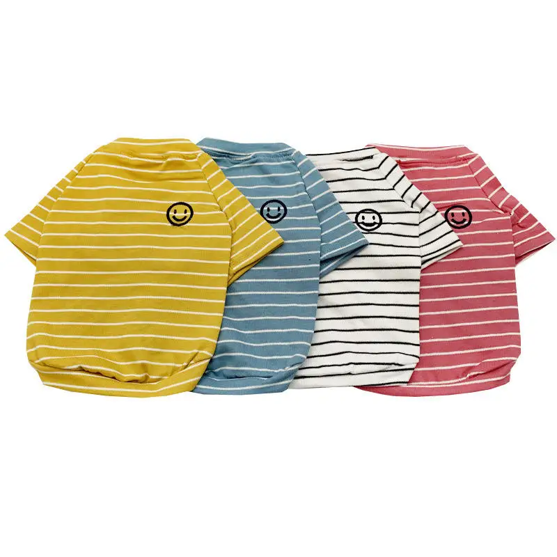 Fashion Wholesale Summer Striped Pet Parent-child Outfit Cat Puppy Breathable Owner Dog T-shirt Clothes