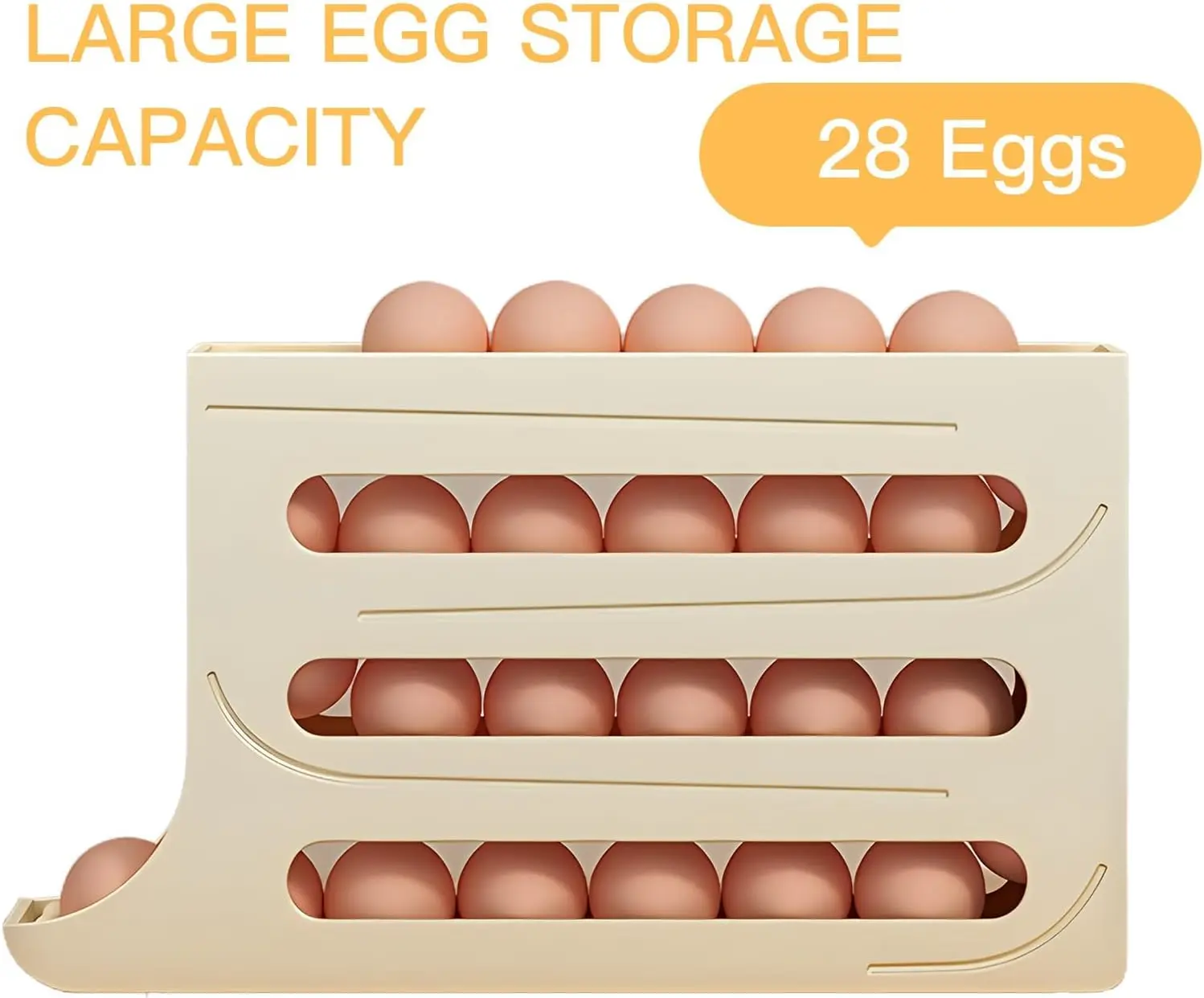 Automatic Scrolling Egg Rack Holder Storage Box Egg Basket Food Containers Egg Case Holder Refrigerator Storage Organizer