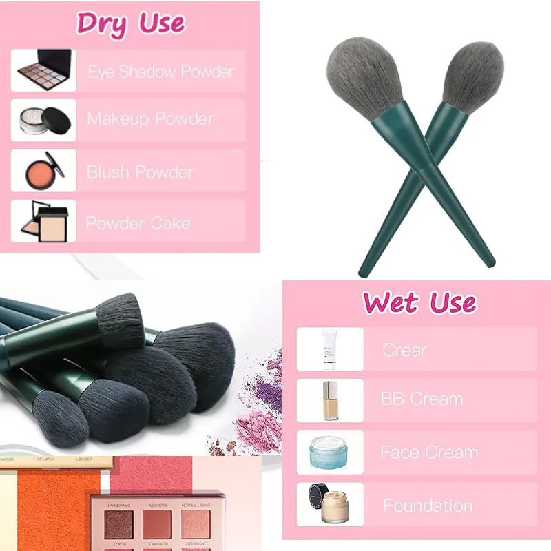 Hot Sale 16pcs Green Handle Make Up Brush Set Eye Shadow Cosmetic Brushes Professional Makeup Brush Set Custom Private Label