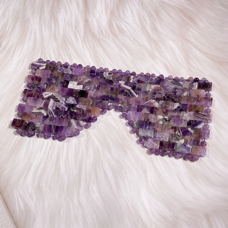 Wholesale Natural Healing Stone Crystal Quartz Gemstone Jade SPA Amethyst Massage Eye Mask