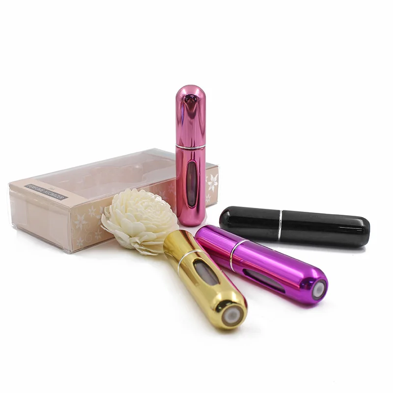 wholesale 5ml  easy bottom refillable perfume sprayer bottle  parfums aluminium atomizer carry on metal perfume atomizers