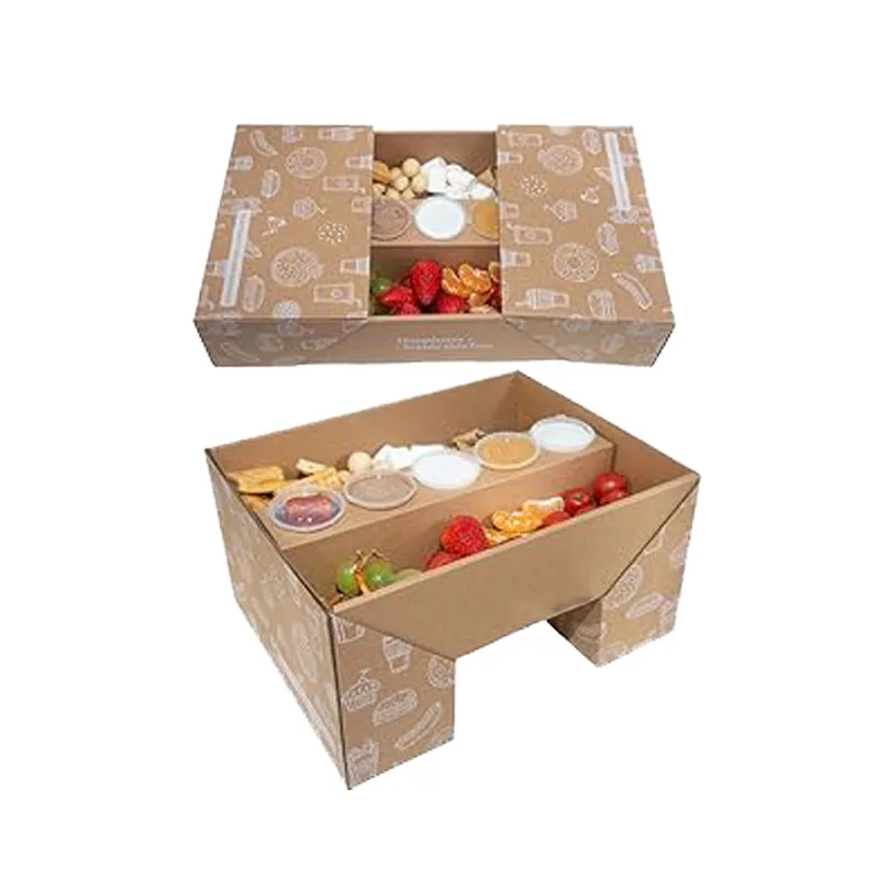 Waterproof Picnic Cardboard Box Bakery Dessert Serving Tray Catering Packaging Platter Box for Food