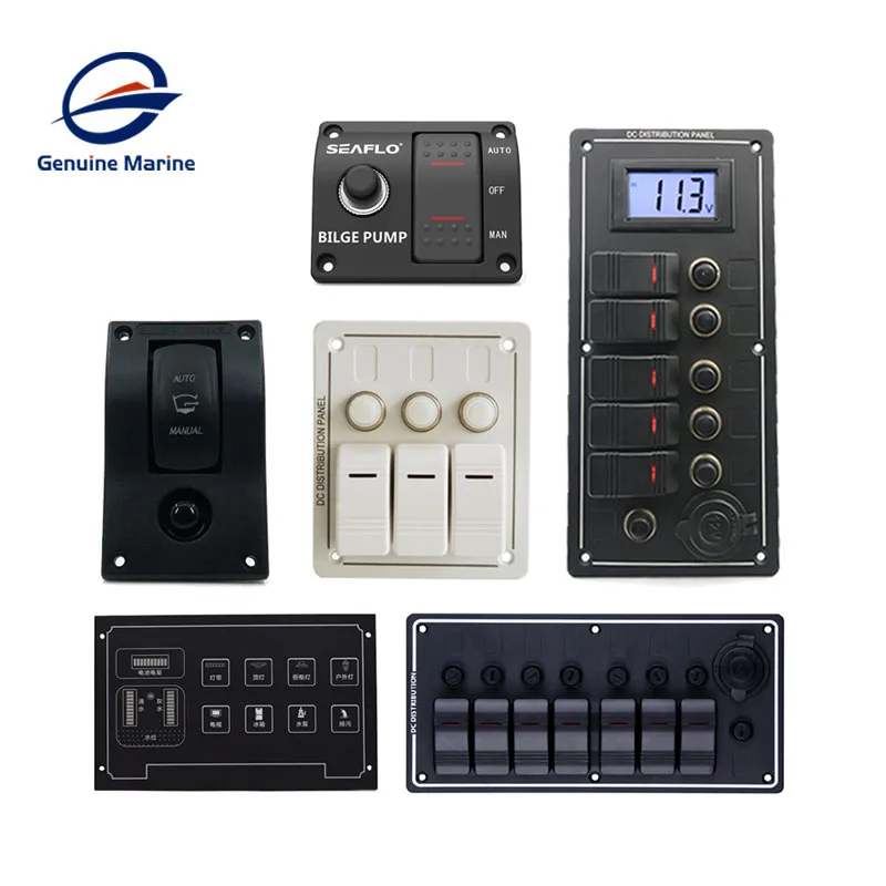 Genuine Marine 12V/24V 0r 110V/220V Control Switch Panel Custom Marine Breaker Electrical Panel For Boat Yacht Caravan