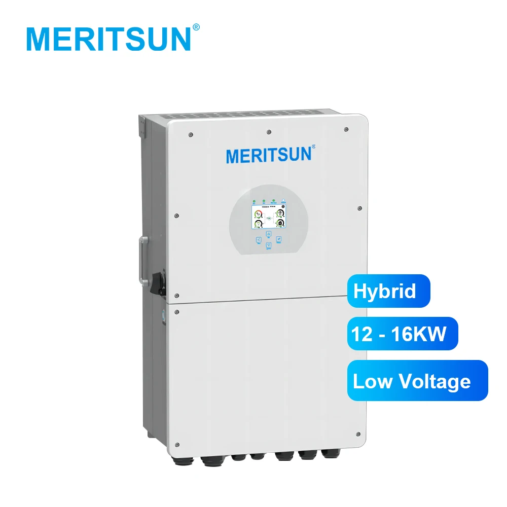 MeritSun Solar Hybrid Inverter 12kw 14kw 16kw Simplex Phase Hybrid Grid Low Voltage