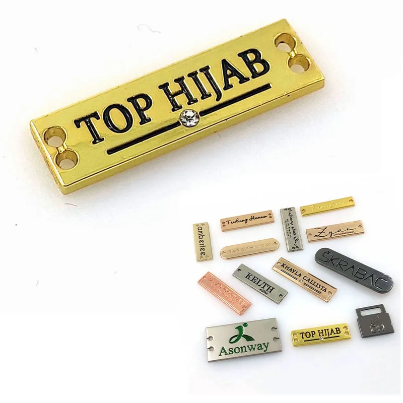 Best Selling Clothing Hardware Metal Brand Tags Zinc Alloy Metal Logo Trademark High Quality Clothing Metal Label With Logo