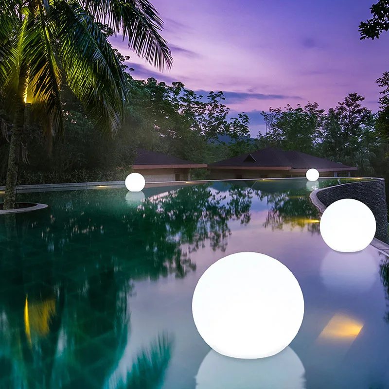 LED Beach Ball White Inflatable Glowing Pool Ball Outdoor Courtyard Decoration Pool Float Inflatable
