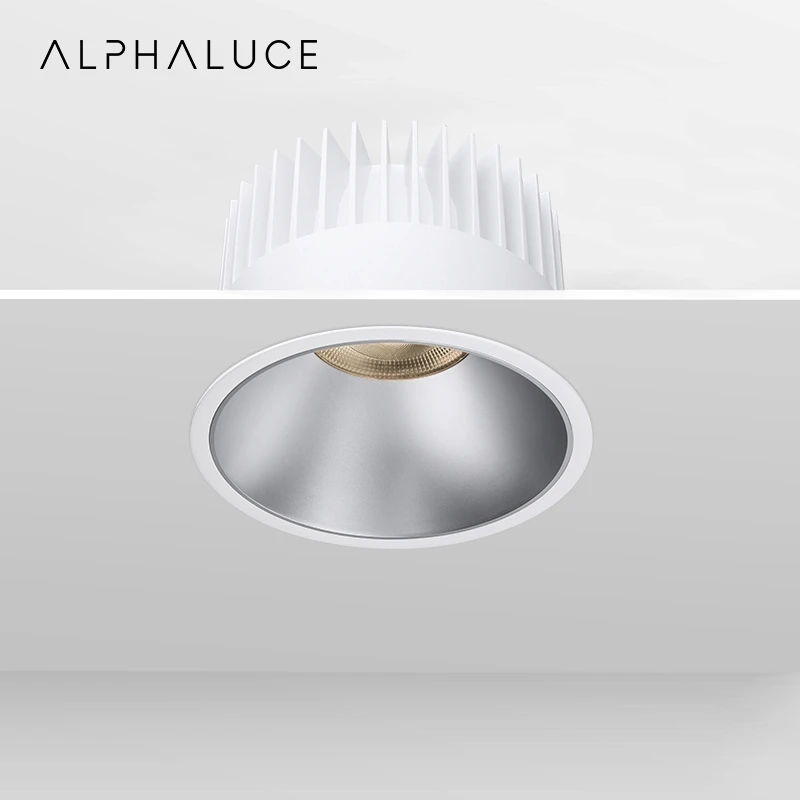 Alphalighting 43W Round Ceiling Recessed Down Light Die-Casting Aluminum Cob Ip65 Led Downlight