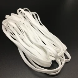 Factory Wholesale 3.5mm 5mm White Flat Soft Elastic Earloop Cord for Facemask