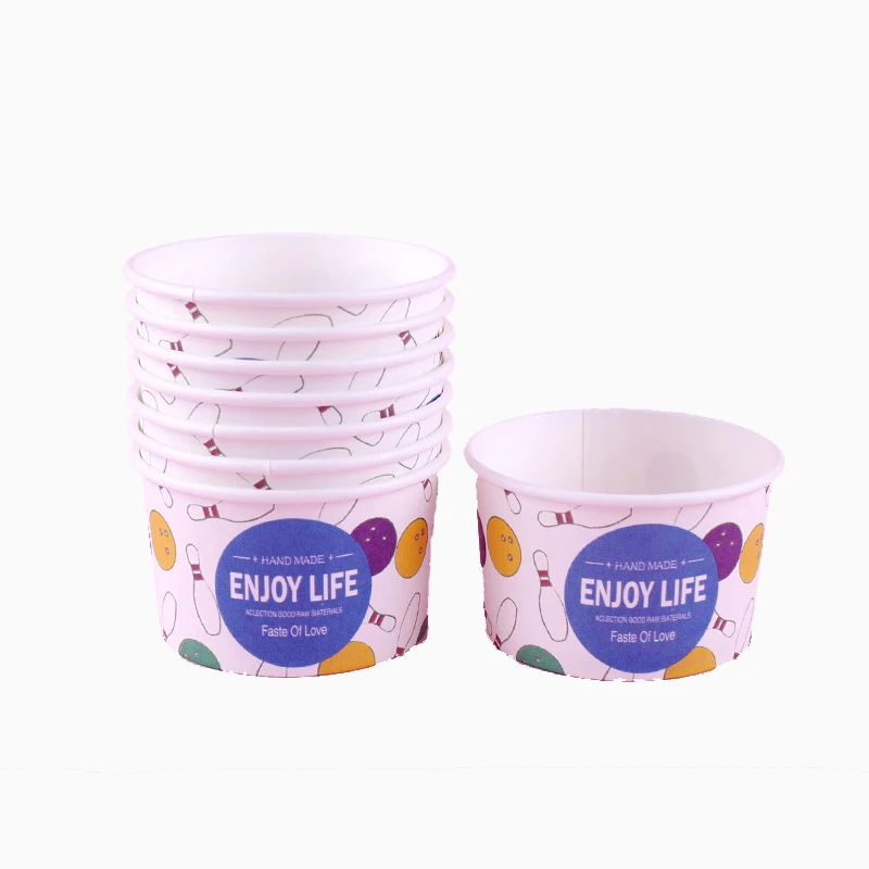 Disposable New Paper White Small Capacity 3oz  120ml Paper Ice Cream Cups Yogurt Cup