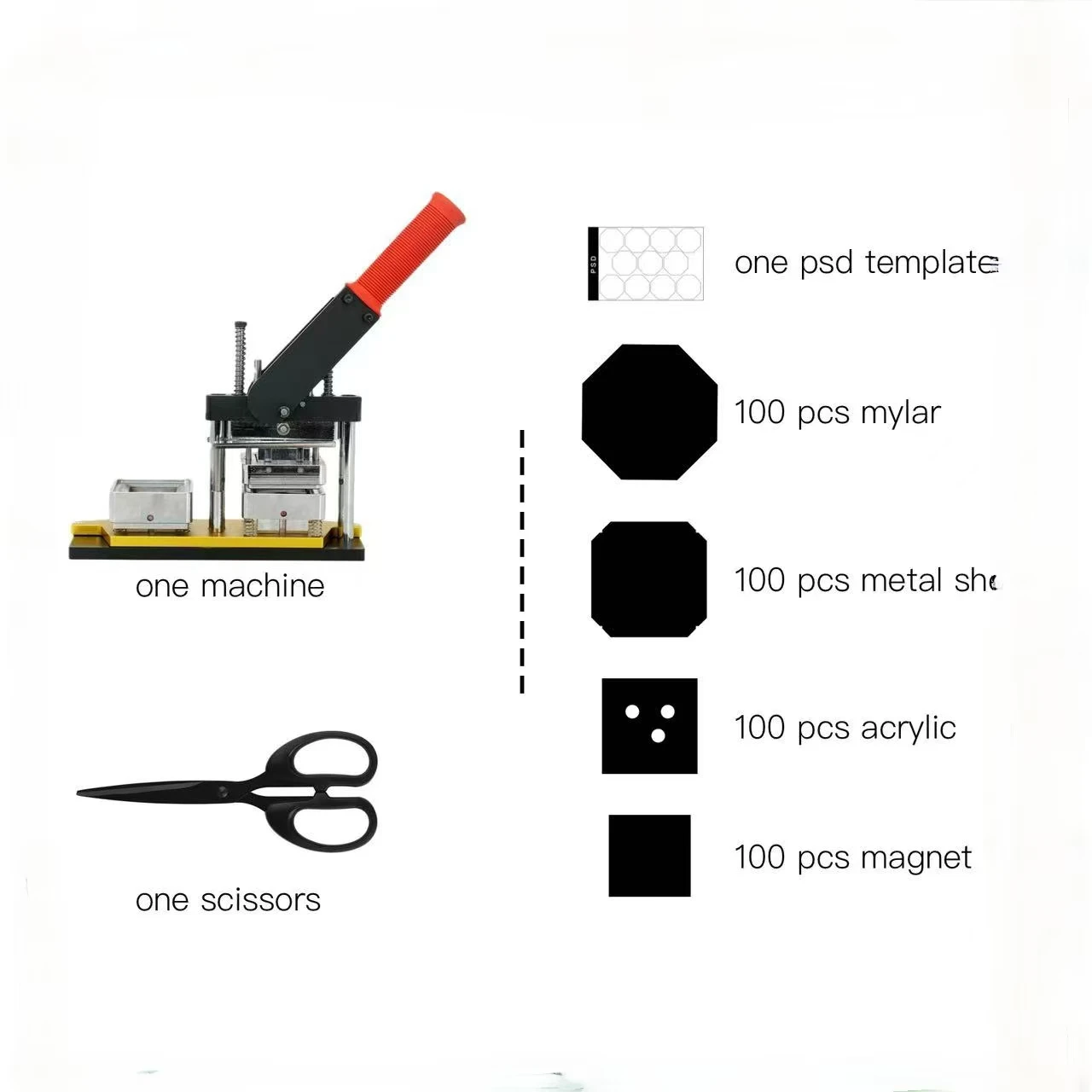 new coaster making machine personality circular badge manual press diy equipment 100 sets blank consumables customization