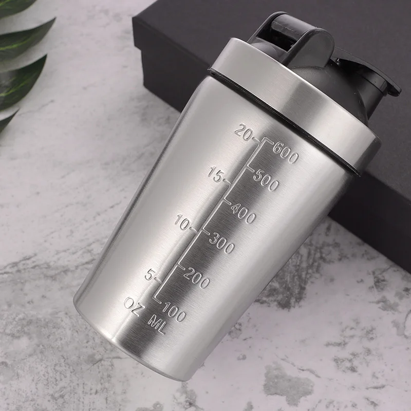 Fitness Sports 304 Stainless Steel Milkshake Cup Foreign Trade Protein Powder Shaker Cup