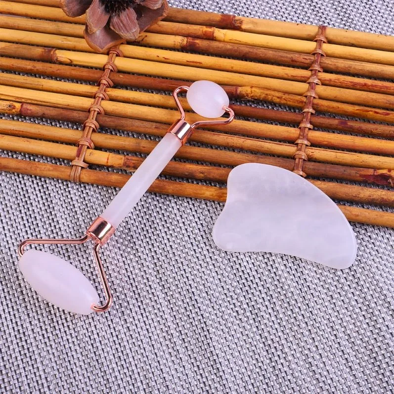 New Natural Pink jade Rose Quartz Facial Roller Natural Rose Quartz for Face