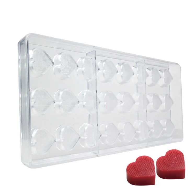 Premium Quality Heart Shape Handmade PC Material Chocolate Molds Candy