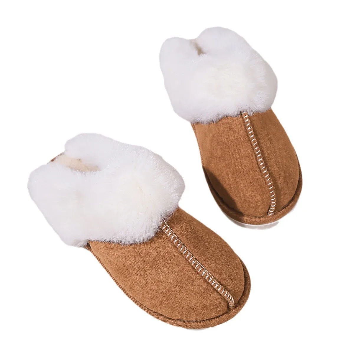 Wholesale hot selling  fluffy slippers for women cotton upper warmth preservatio plush unisex Winter women home slippers
