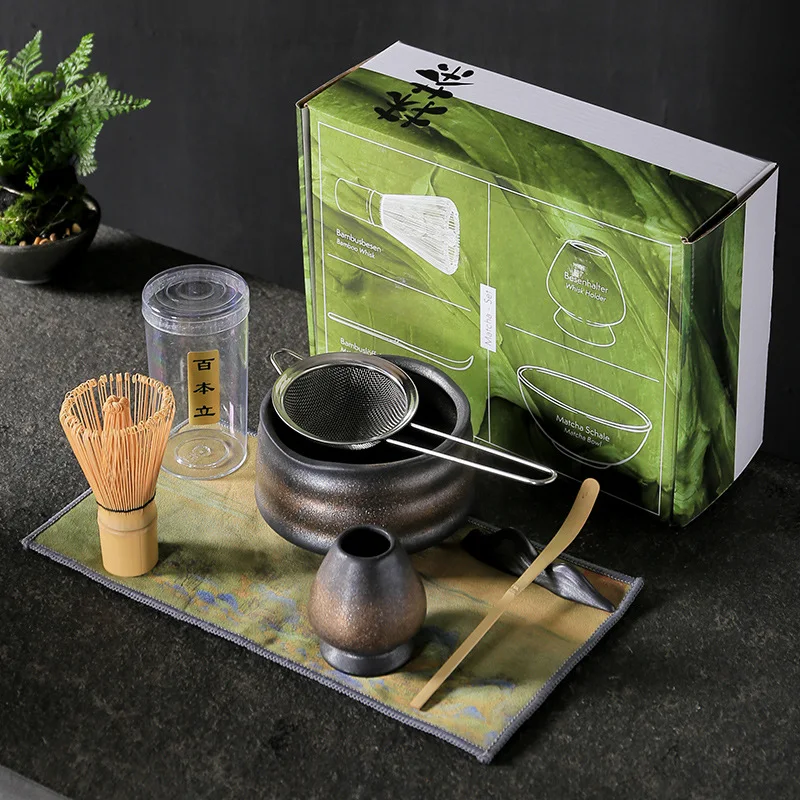 Custom Logo Gift Packing Green Tea Powder Whisk Bowl Accesory Japanese Matcha Tea Whisk Set for Matcha Set
