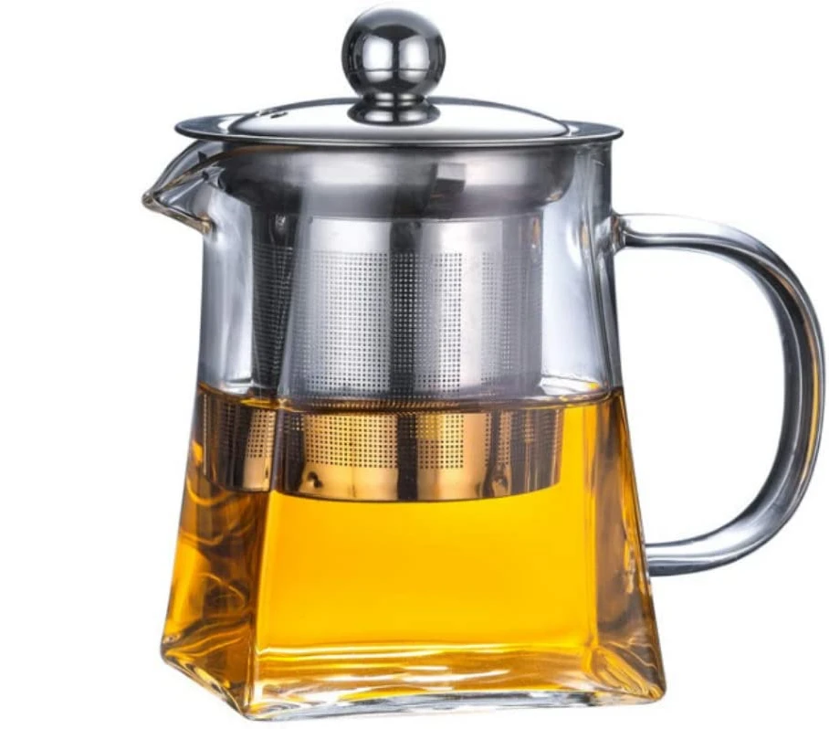 High Borosilicate 400ml Heat Resistant Double Wall Glass Teapot