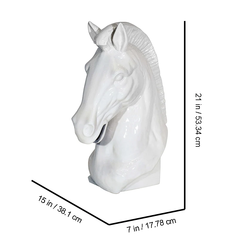 Белая керамическая форма для головы лошади среднего века под заказ