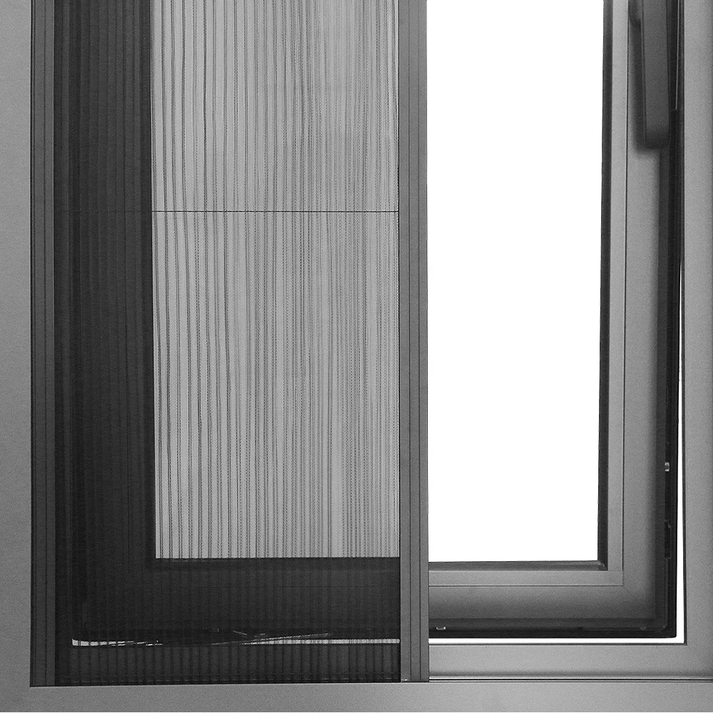 ROGENILAN 568 series wood color aluminum double glazed casement window with Magnetic control built-in shutter