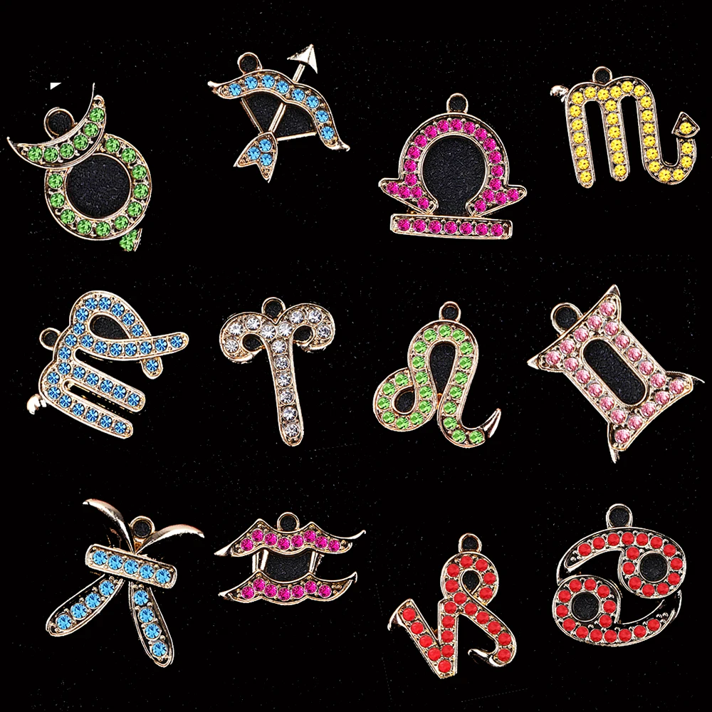 Liberty Gifts 18k gold filled chinese zodiac croc shoe string phone charm decoration zodiac tarot signs charm bracelet