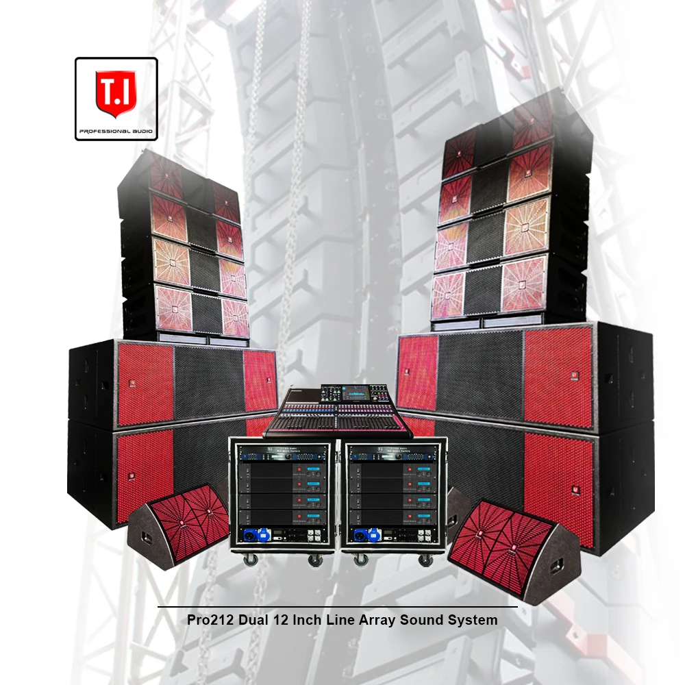 Dual 12 inch audio big event sound music equipment 3-way sound system outdoor professional whole set for show or church