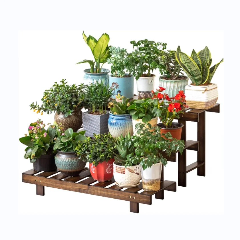 Bamboo 3-Tier Ladder Plant Stand Indoor Plant Holder Flower Pot Display Rack Premium Flower Pot Stand