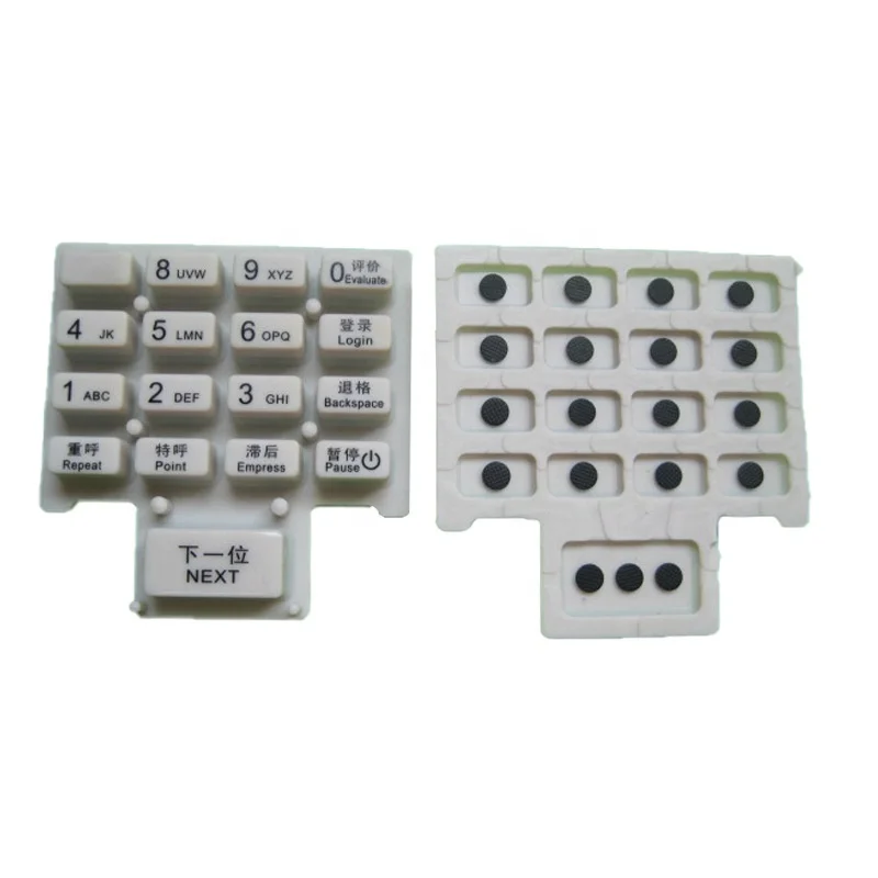 Kaixi OEM custom Silicone rubber keyboard keypad button with silk-printing PU oil carbon pill