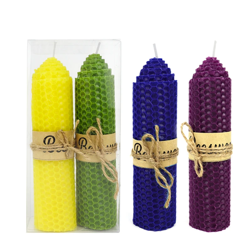 Hot Sale Natural Bee wax Colors Candles Gift Set for Home decoration