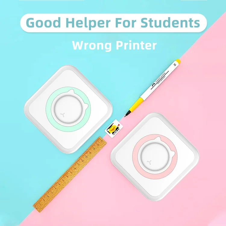 Portable Mini Thermal Printer Wirelessly BT 203dpi Photo Label Memo Wrong Question Printing With USB Cable Imprimante Portable