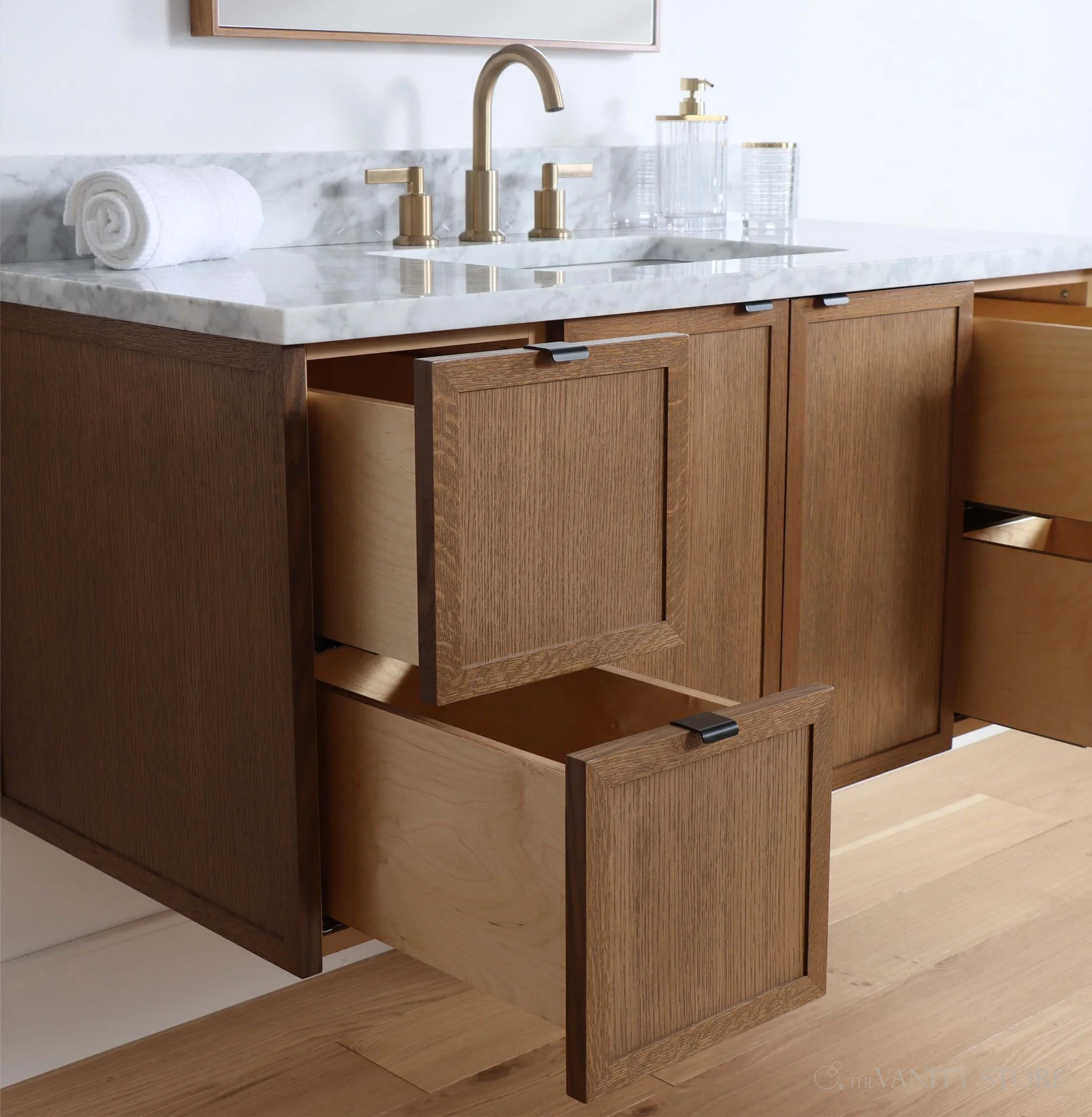 New Custom Furniture Wood Modern Vanities Simple Design Laundry Bath Basin Bathroom Vanity Cabinet