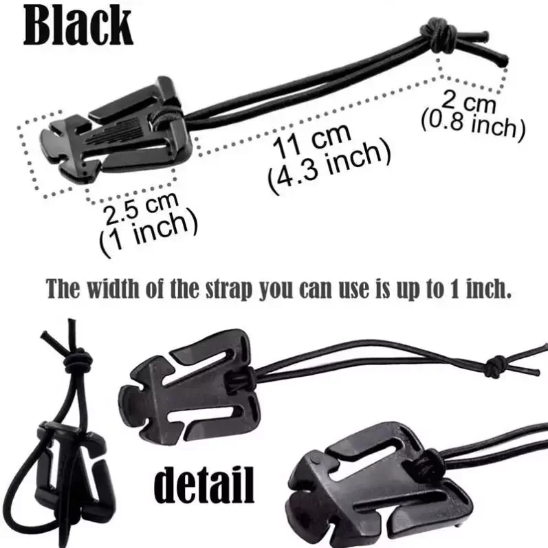Outdoor Webbing Clip Buckle New with Elastic Cord Lanyard Webbing Organizer Storage Buckle Coil Backpack Clips