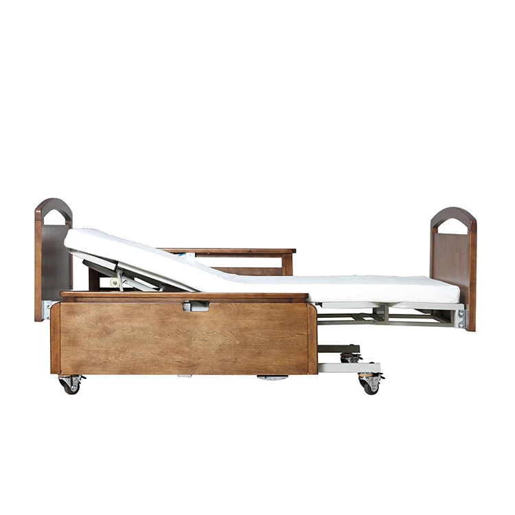 2021 High Quality 3 Function Motor Ultra-Low Home Care Nursing Bed