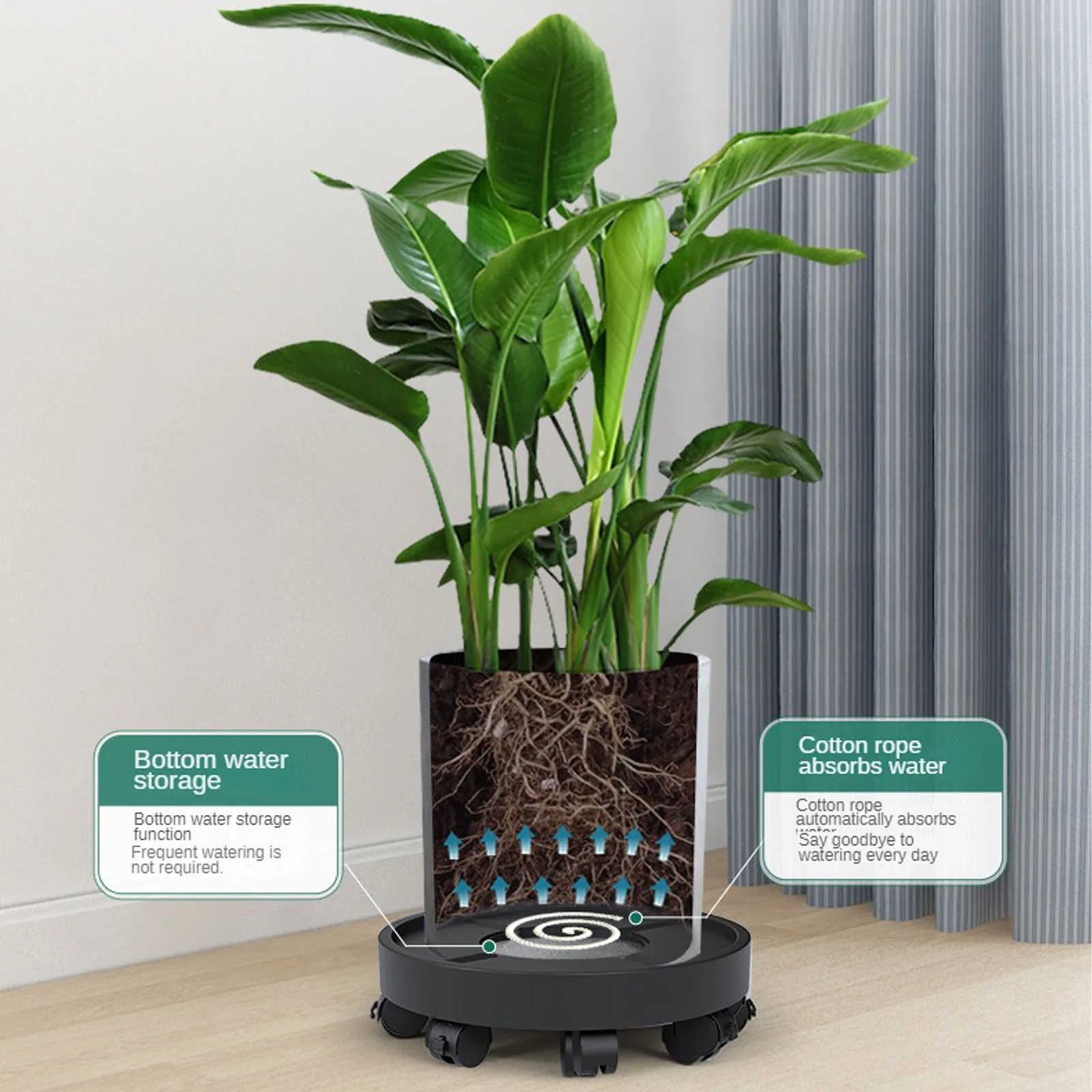 Thickened flowerpot rack, movable flowerpot tray, universal wheel bonsai base (can withstand 150 to 250 kilograms)