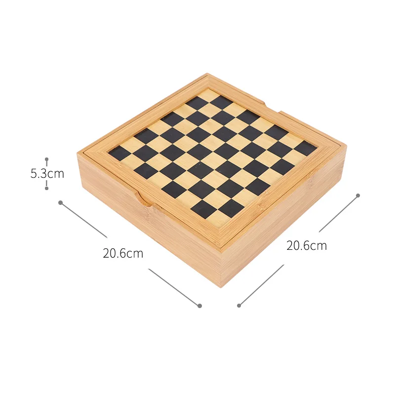 Hot Selling Bamboo Wooden Intelligent Folding Board Indoor Kids Adult Game Chess Ludo