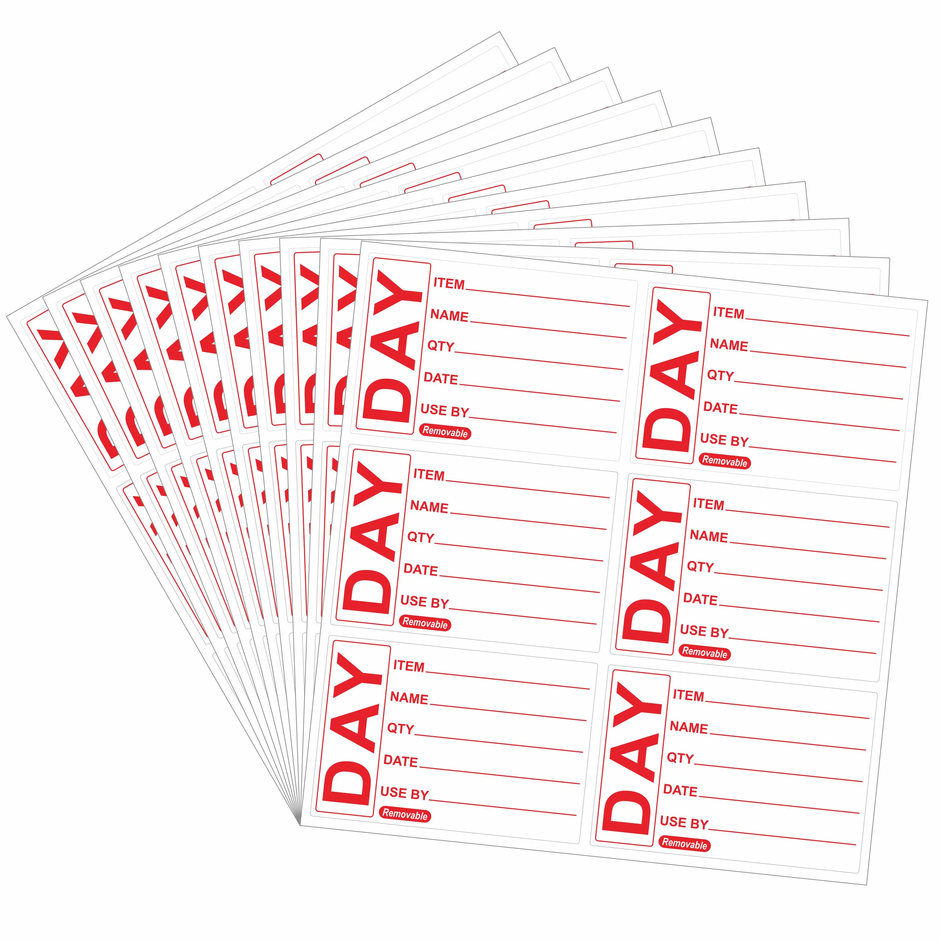 Hybsk 3 x 2 Inch Removable Freezer Date Labels Food Storage Stickers Shelf Life Labels Easy Clean Leaves No Residue Stickers