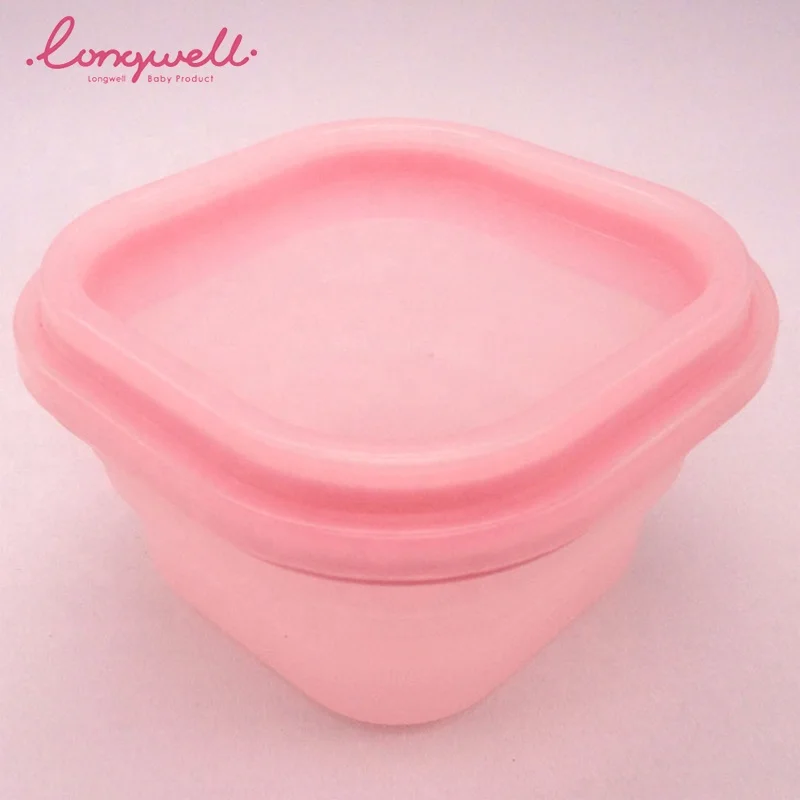 
Ningbo Longwell Foldable Microwave Safe Silicone Camping Bowls Lids Feeding Baby Children Outdoor Silicone Collapsible Baby Bowl 