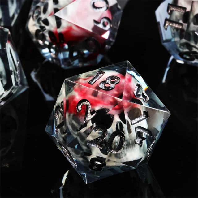 Mini Planet Handmade  Resin Polyhedral 3D Liquid Core Skull Dice Sharp Edges for DND RPG Board Role-Playing Games Custom Logo