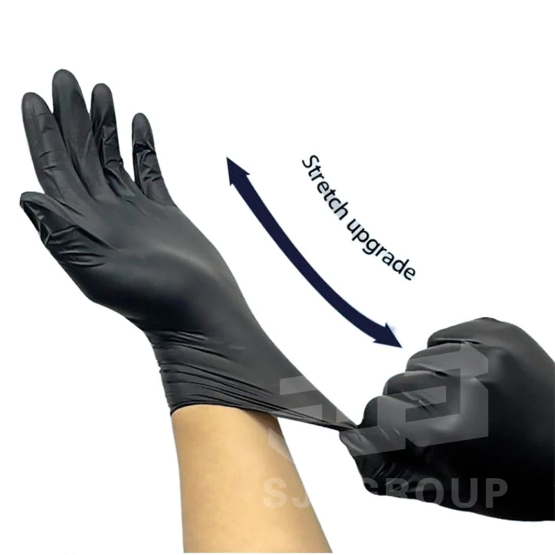 100 Pcs Industrial work gloves Vinyl Black Nitrile Protection Powder Free PVC Nitrile Gloves Nitrile