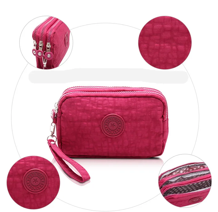 female mini waxed canvas purses handbags zipper student sport waterproof short canvas nylon wallet