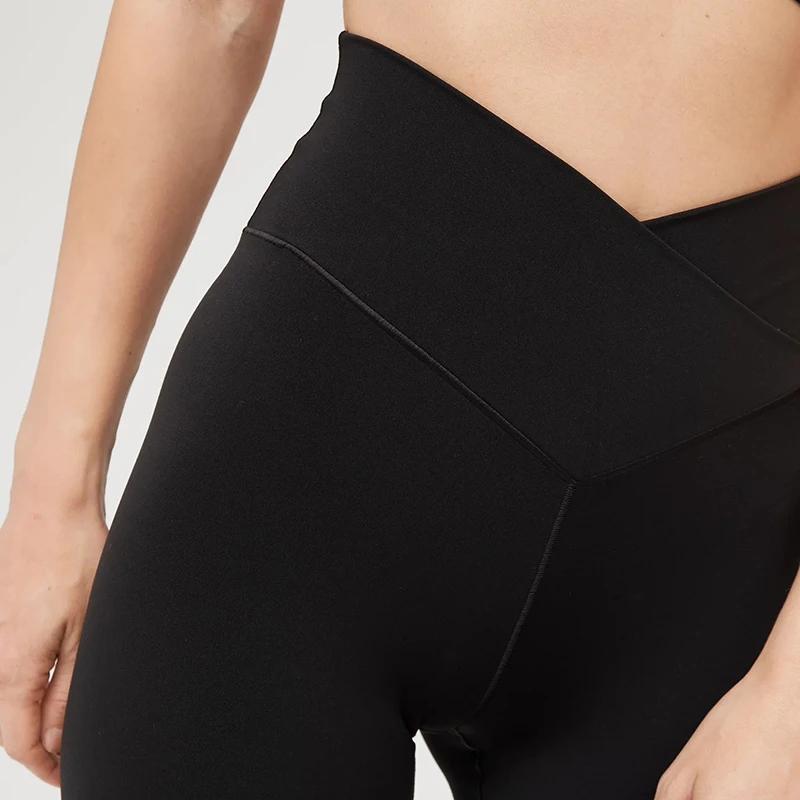 Environmentally Friendly Fabric 88% Nylon 12% Spandex High Waist Crossover V Waist Sports Legging