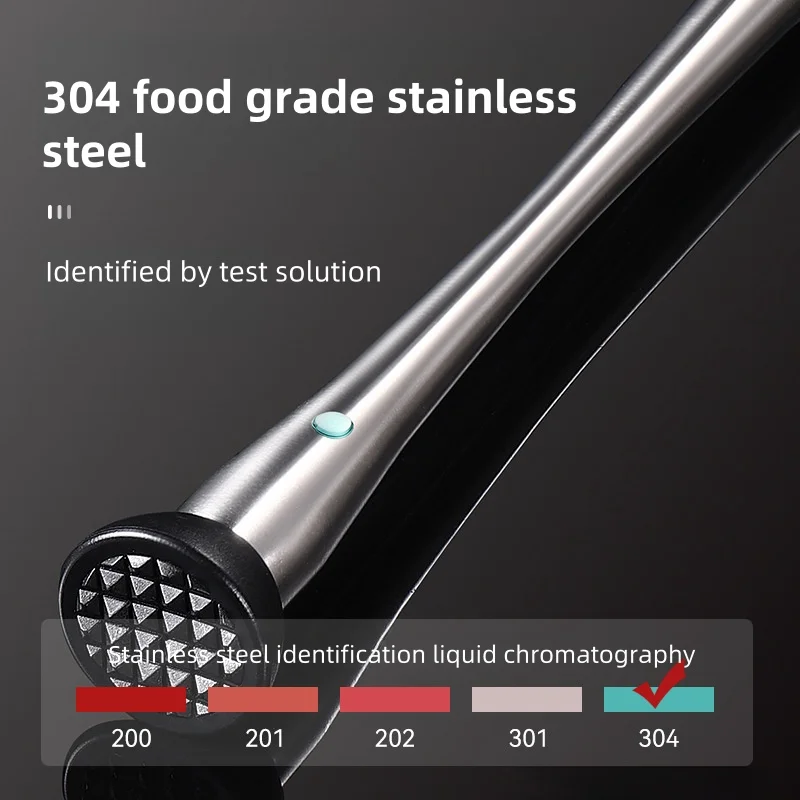 Stainless Steel Fruit and Ice Crusher Bar Tool Bar Muddler Stainless Steel Bartending Tool for Party Fruit Crusher